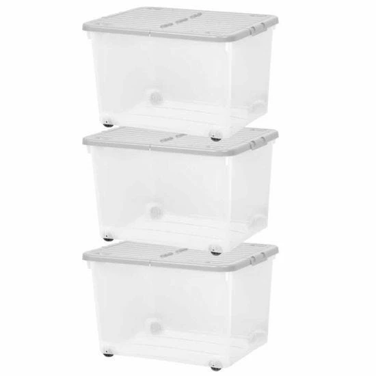 Wham 44 Litre Box With Wheels And Folding Lid Pack Of 3 3 Wham 44 Litre Box With Wheels And Folding Lid Pack Of 3