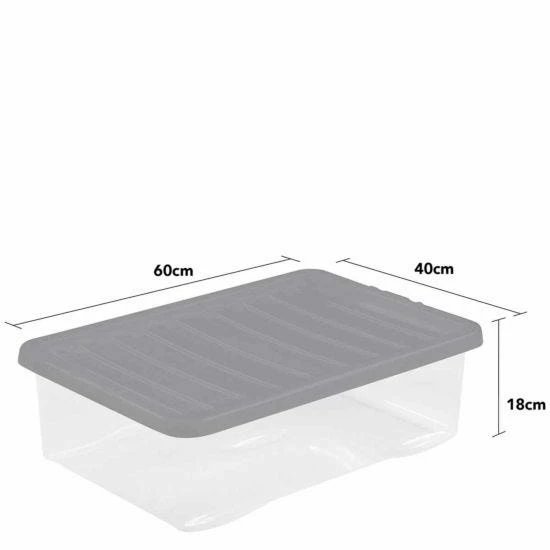 Wham Crystal 32 Litre Pack Of 3 Clear Black Lid 3 Wham Crystal 32 Litre Pack Of 3 Clear Black Lid