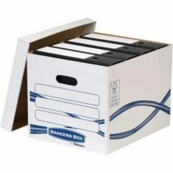 Fellowes Bankers Box Economy Cardboard Storage Box Medium Pack Of 10 -office furniture shop 0140076857 2