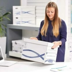 Fellowes Bankers Box Economy Cardboard Storage Box Medium Pack Of 10 -office furniture shop 0140076857 3