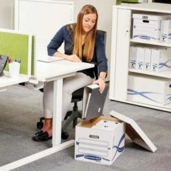 Fellowes Bankers Box Economy Cardboard Storage Box Medium Pack Of 10 -office furniture shop 0140076857 4
