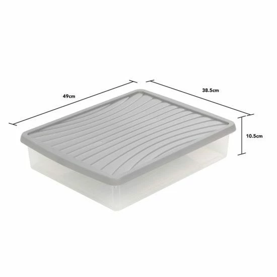 Wham Plastic Storage Box 14.75 Litre Pack Of 3 Clear With Grey Lid 5 Wham Plastic Storage Box 14.75 Litre Pack Of 3 Clear With Grey Lid - Image 3
