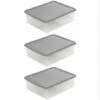 Wham Plastic Storage Boxes 23.5 Litre Pack Of 3 Clear With Grey Lid 1 Wham Plastic Storage Boxes 23.5 Litre Pack Of 3 Clear With Grey Lid -office furniture shop 0142024551 1 2
