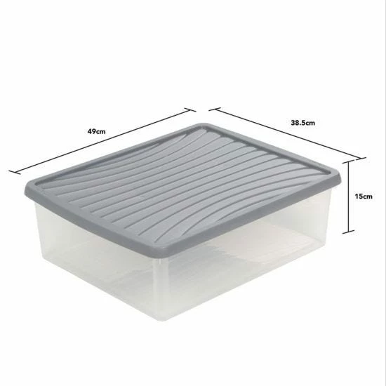 Wham Plastic Storage Boxes 23.5 Litre Pack Of 3 Clear With Grey Lid 5 Wham Plastic Storage Boxes 23.5 Litre Pack Of 3 Clear With Grey Lid - Image 3