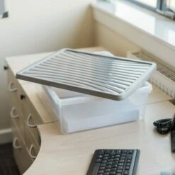 Wham Plastic Storage Boxes 23.5 Litre Pack Of 3 Clear With Grey Lid 10 Wham Plastic Storage Boxes 23.5 Litre Pack Of 3 Clear With Grey Lid -office furniture shop 0142024551 4 1