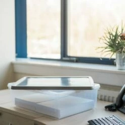 Wham Plastic Storage Boxes 23.5 Litre Pack Of 3 Clear With Grey Lid 11 Wham Plastic Storage Boxes 23.5 Litre Pack Of 3 Clear With Grey Lid -office furniture shop 0142024551 5