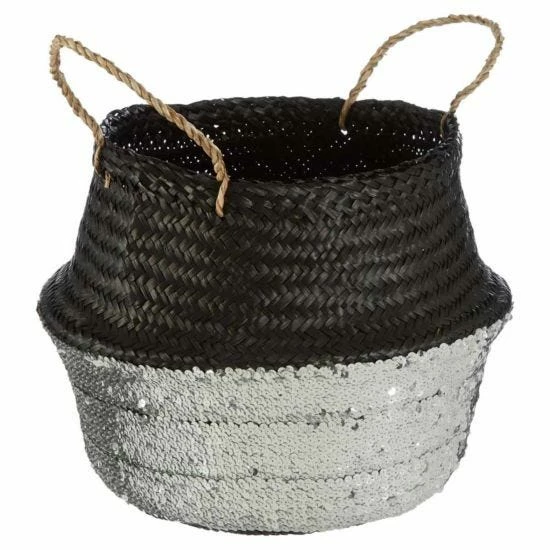 Seagrass Basket Black Small 4 Seagrass Basket Black Small - Image 2
