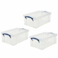 Really Useful Box 9 Litre Clear Pack Of 3 -office furniture shop 0161203866 2