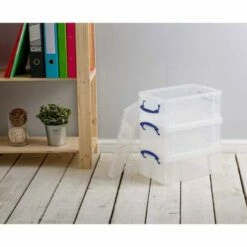 Really Useful Box 9 Litre Clear Pack Of 3 -office furniture shop 0161203866 3
