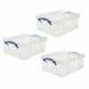 Really Useful Box 18 Litre Clear Pack Of 3 -office furniture shop 0161203868 2