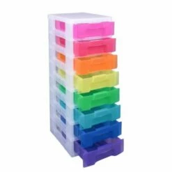 Really Useful Storage Drawer Unit Clear/Rainbow 8x7 Litre -office furniture shop 0161208613 1 1