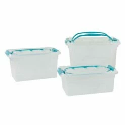 Whitefurze Carry Box With Handles Pack Of 3 5L / 7L / 13L