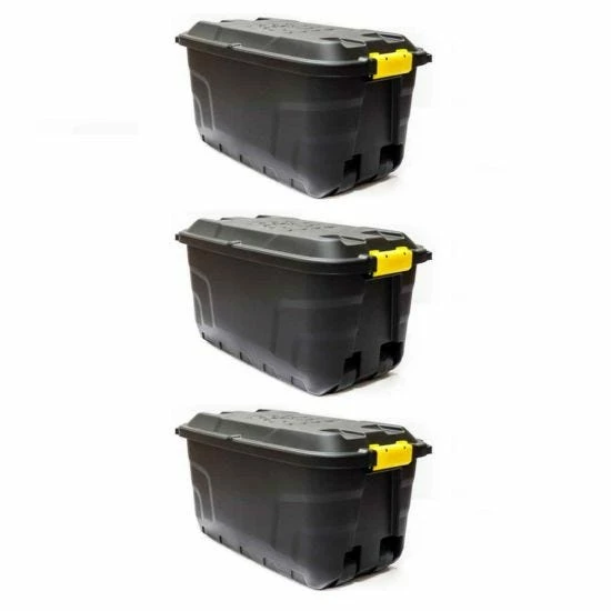 Strata Heavy Duty Storage Box With Wheels 75 Litre Pack Of 3 3 Strata Heavy Duty Storage Box With Wheels 75 Litre Pack Of 3