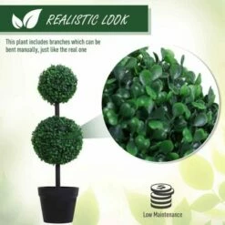 Set Of 2 Artificial Boxwood Ball Trees 67cm 12 Set Of 2 Artificial Boxwood Ball Trees 67cm -office furniture shop 0909070046 2