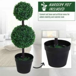 Set Of 2 Artificial Boxwood Ball Trees 67cm 13 Set Of 2 Artificial Boxwood Ball Trees 67cm -office furniture shop 0909070046 3