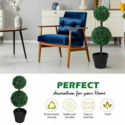 Set Of 2 Artificial Boxwood Ball Trees 67cm 14 Set Of 2 Artificial Boxwood Ball Trees 67cm -office furniture shop 0909070046 4