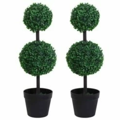 Set Of 2 Artificial Boxwood Ball Trees 67cm 17 Set Of 2 Artificial Boxwood Ball Trees 67cm -office furniture shop 0909070046 7