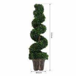 Set Of 2 Artificial Boxwood Spiral Trees 120cm 15 Set Of 2 Artificial Boxwood Spiral Trees 120cm -office furniture shop 0909070047 6