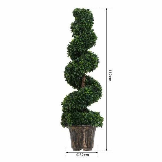 Set Of 2 Artificial Boxwood Spiral Trees 120cm 8 Set Of 2 Artificial Boxwood Spiral Trees 120cm - Image 7