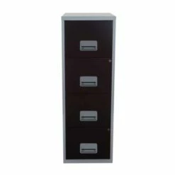 Pierre Henry 4 Drawers Maxi Filing Cabinet Silver And Black