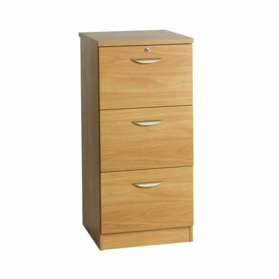 R White Filing Cabinet 3 Drawer M-3DF H1032xW479xD540mm 4 R White Filing Cabinet 3 Drawer M-3DF H1032xW479xD540mm - Image 2