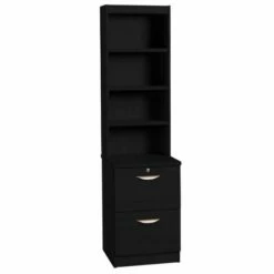R White 2 Drawer Filing Cabinet With Overshelving -office furniture shop 1020800108