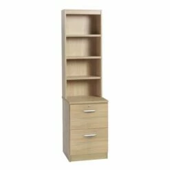R White 2 Drawer Filing Cabinet With Overshelving -office furniture shop 1020800109
