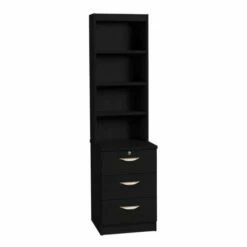 R White 3 Drawer CD/DVD Storage Unit With Overshelving -office furniture shop 1020800114
