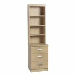 R White 3 Drawer CD/DVD Storage Unit With Overshelving -office furniture shop 1020800115