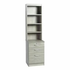 R White 3 Drawer Filing Cabinet With Overshelving -office furniture shop 1020800119