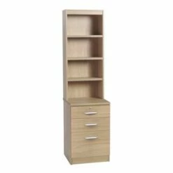 R White 3 Drawer Filing Cabinet With Overshelving -office furniture shop 1020800121