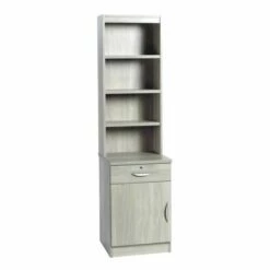 R White Unit With Lockable Drawer And Overshelving -office furniture shop 1020800159