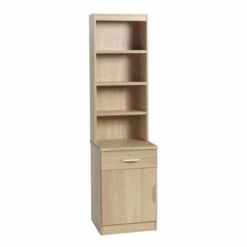 R White Unit With Lockable Drawer And Overshelving -office furniture shop 1020800161