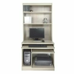 R White Computer Desk Work Station With Overshelving -office furniture shop 1020800171