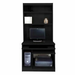 R White Computer Desk Work Station With Overshelving -office furniture shop 1020800172