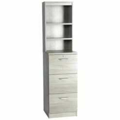 R White 3 Drawer Cabinet With Overshelving -office furniture shop 1020800193