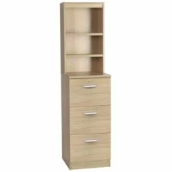 R White 3 Drawer Cabinet With Overshelving -office furniture shop 1020800195