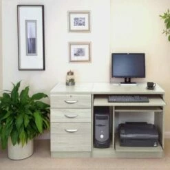 R White Home Office Computer Desk With Three Drawers 16 R White Home Office Computer Desk With Three Drawers -office furniture shop 1020800223 1