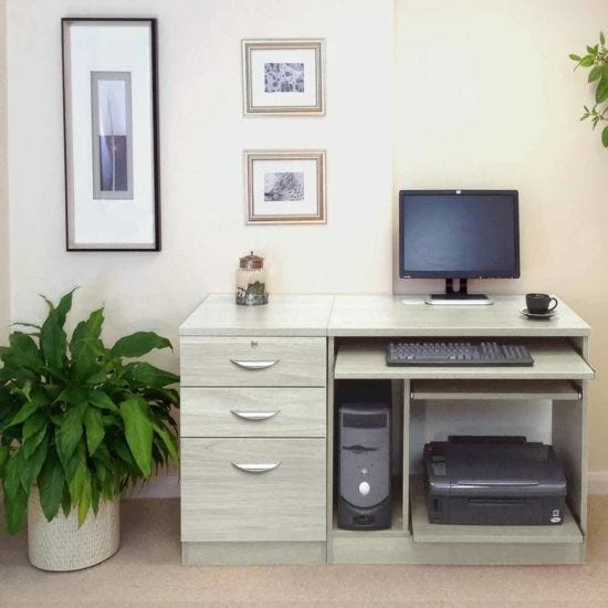 R White Home Office Computer Desk With Three Drawers 7 R White Home Office Computer Desk With Three Drawers - Image 5