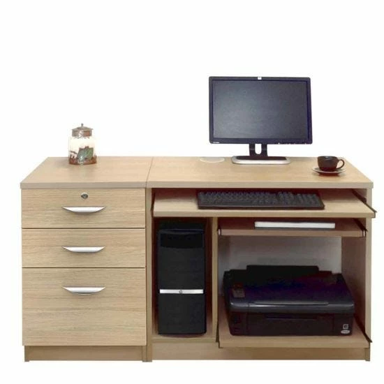 R White Home Office Computer Desk With Three Drawers 11 R White Home Office Computer Desk With Three Drawers - Image 9