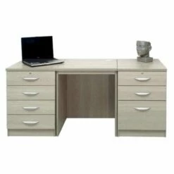 R White Home Office Furniture Desk Set With Double Drawers -office furniture shop 1020800232
