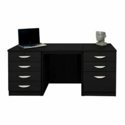 R White Home Office Furniture Desk Set With Double Drawers -office furniture shop 1020800233