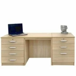 R White Home Office Furniture Desk Set With Double Drawers -office furniture shop 1020800234