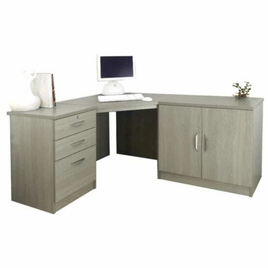 R White Home Office Corner Desk With Cupboard 5 R White Home Office Corner Desk With Cupboard - Image 3
