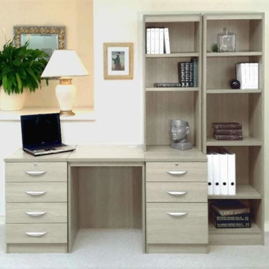 R White Home Office Desk With Side Shelving 6 R White Home Office Desk With Side Shelving - Image 4