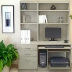R White Home Office Tall Narrow Desk With Shelving 15 R White Home Office Tall Narrow Desk With Shelving -office furniture shop 1020800256 1
