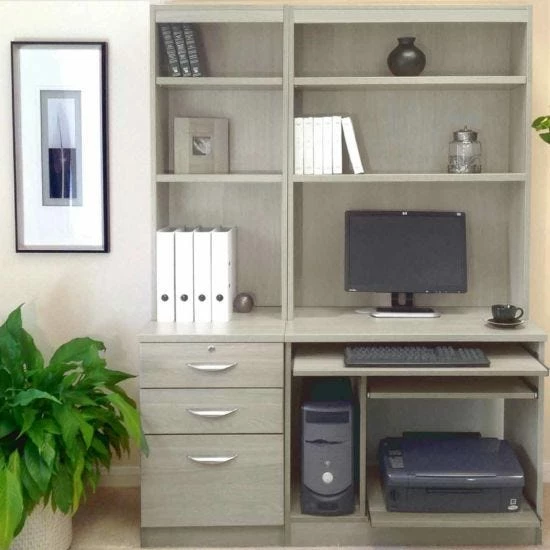 R White Home Office Tall Narrow Desk With Shelving 6 R White Home Office Tall Narrow Desk With Shelving - Image 4