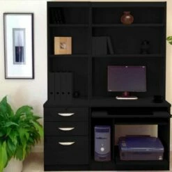 R White Home Office Tall Narrow Desk With Shelving 19 R White Home Office Tall Narrow Desk With Shelving -office furniture shop 1020800257 1