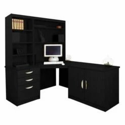 R White Home Office Corner Desk Set With Overshelving -office furniture shop 1020800263