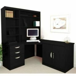 R White Home Office Corner Desk Set With Overshelving -office furniture shop 1020800263 1